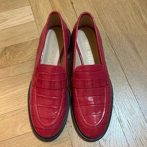 Stuart Weitzman Pink Crocodile Loafers (worn on once!)